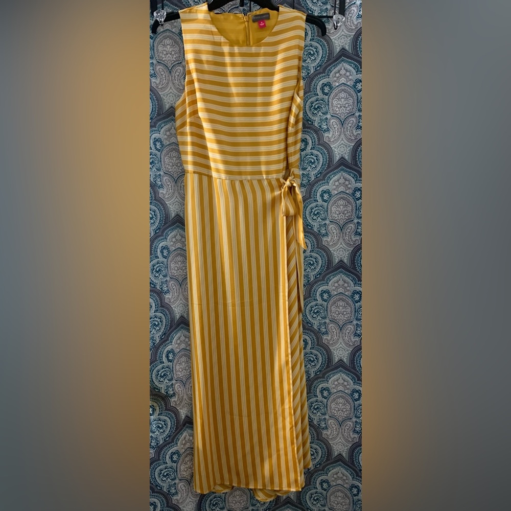 Sleeveless Sunset Gold and Ivory Sarong Dress